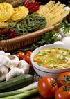 Photo of a group of Italian food ingridients.