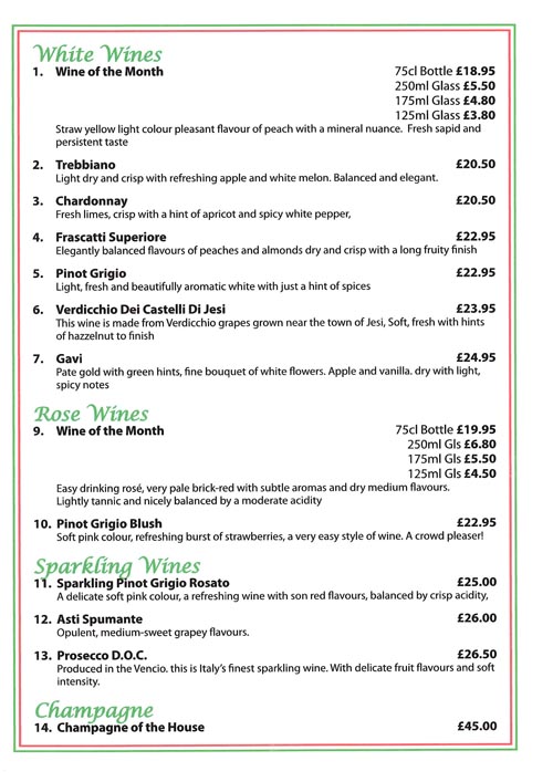O Sole Mio Restaurant Port Solent Wine List O Sole Mio Restaurant Port Solent Wine List